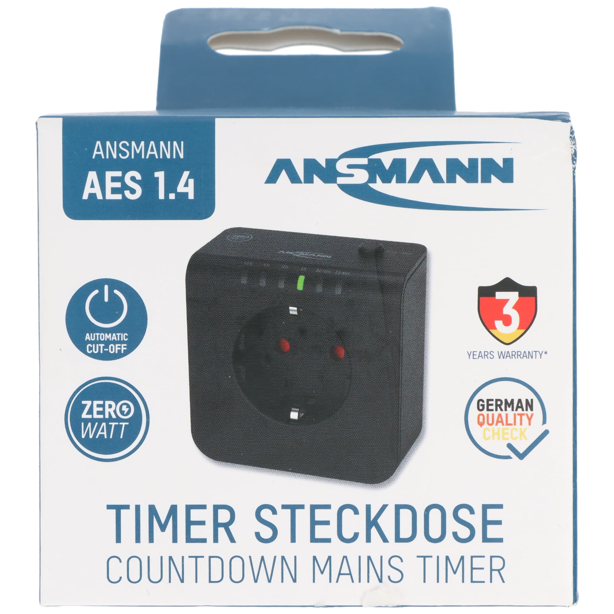 Prise à économie d'énergie Ansmann AES 1.4, prise à compte à rebours temporisé avec technologie ZeroWatt